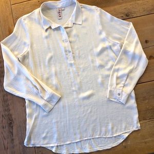 Anthropologie Dolan Popover Long Sleeve Top Cream  Color Size L